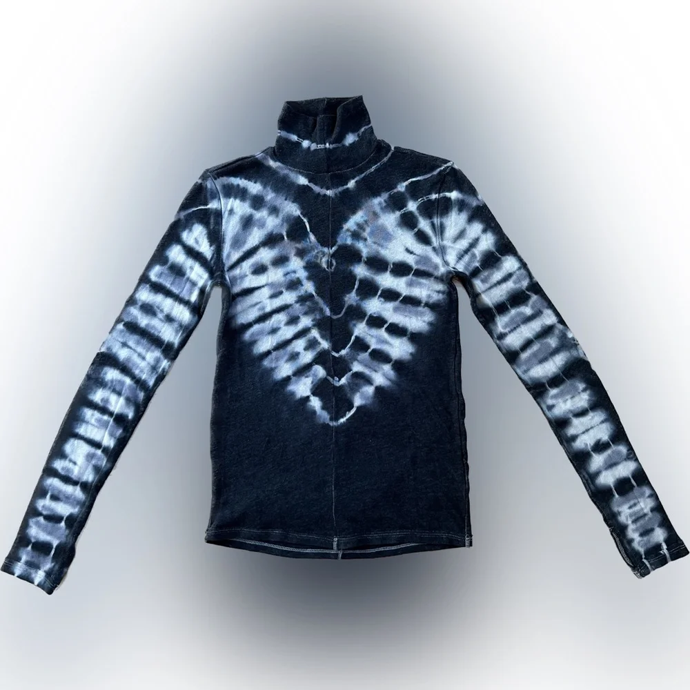 ✌️Psychedelic Groovy Long Sleeve Charcoal/White Tie Dye Free People/We The Free - Picture 12 of 15